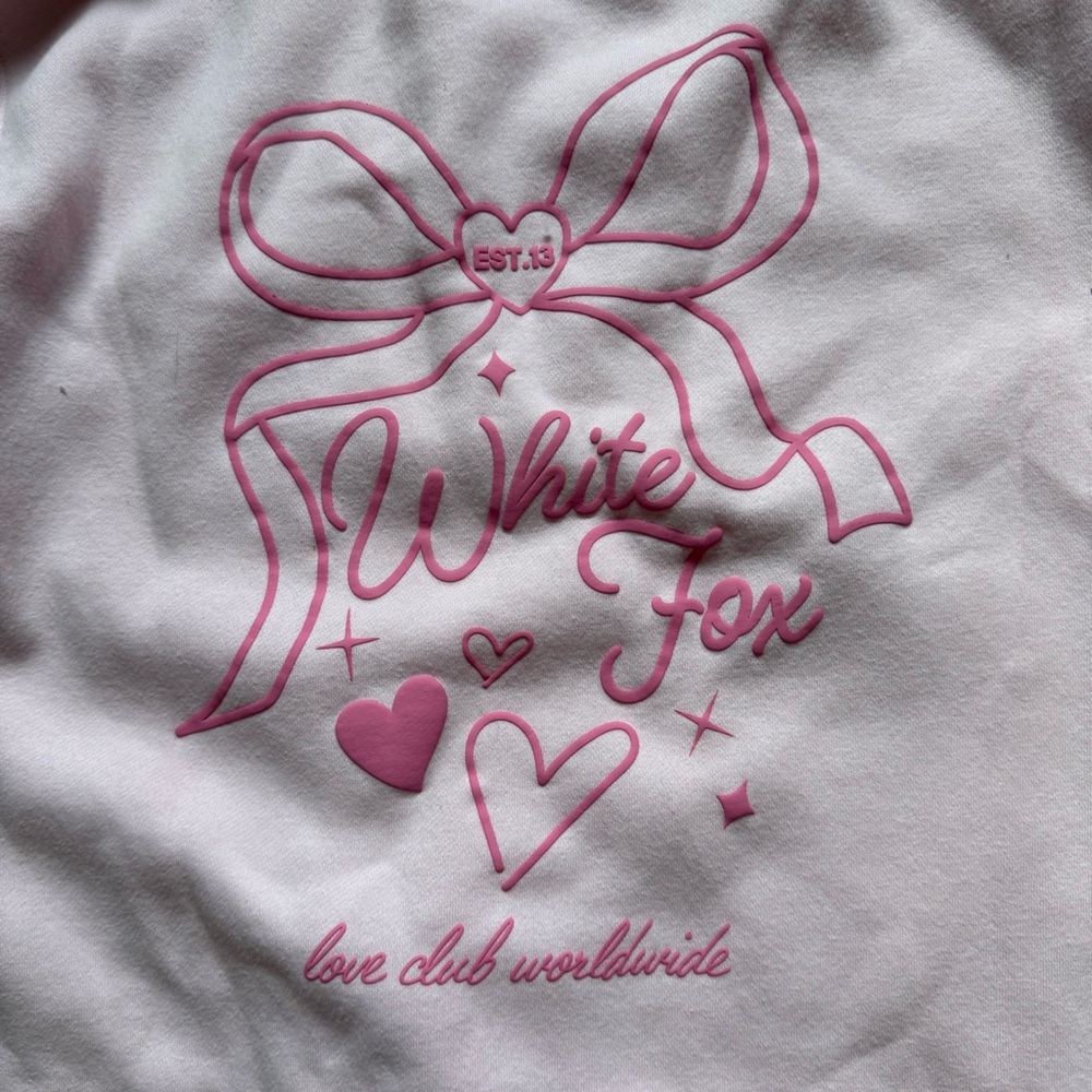 White Fox Pink Sweatshirt , Love you forever! - Picture 6 of 7